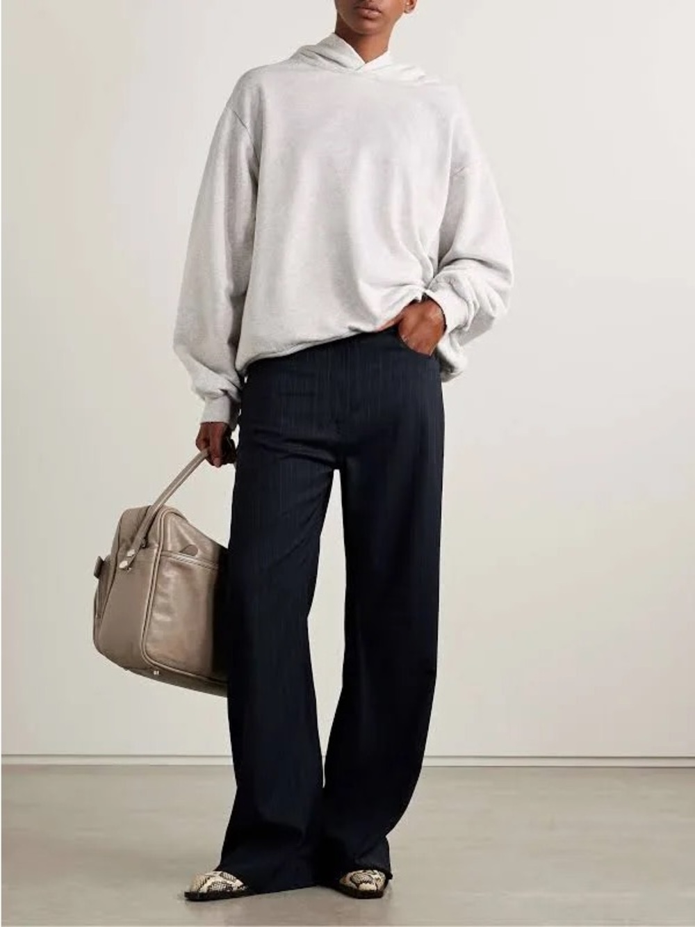 Acne Studios Pinstriped Crepe Straight-Leg Pants